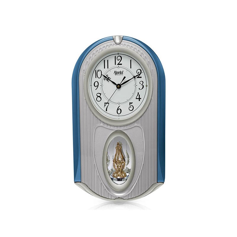 Wall Clock - Classic Musical Pendulum Quartz Wall Clock - Pendulum Clock - 4227 - Silver
