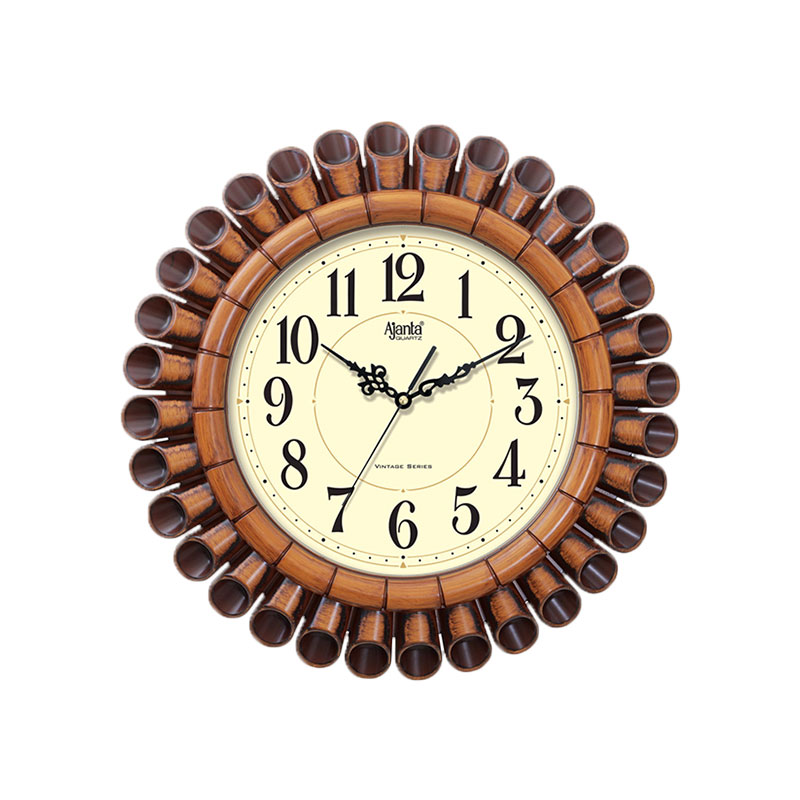 Wall Clock - Vintage series Clock  - 5037 - Teak wood Ivory