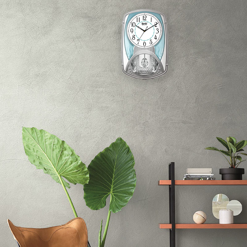 2-Pendulum-Clock-with-Decorative-Daimonds-–-2027-–-Coral-Green