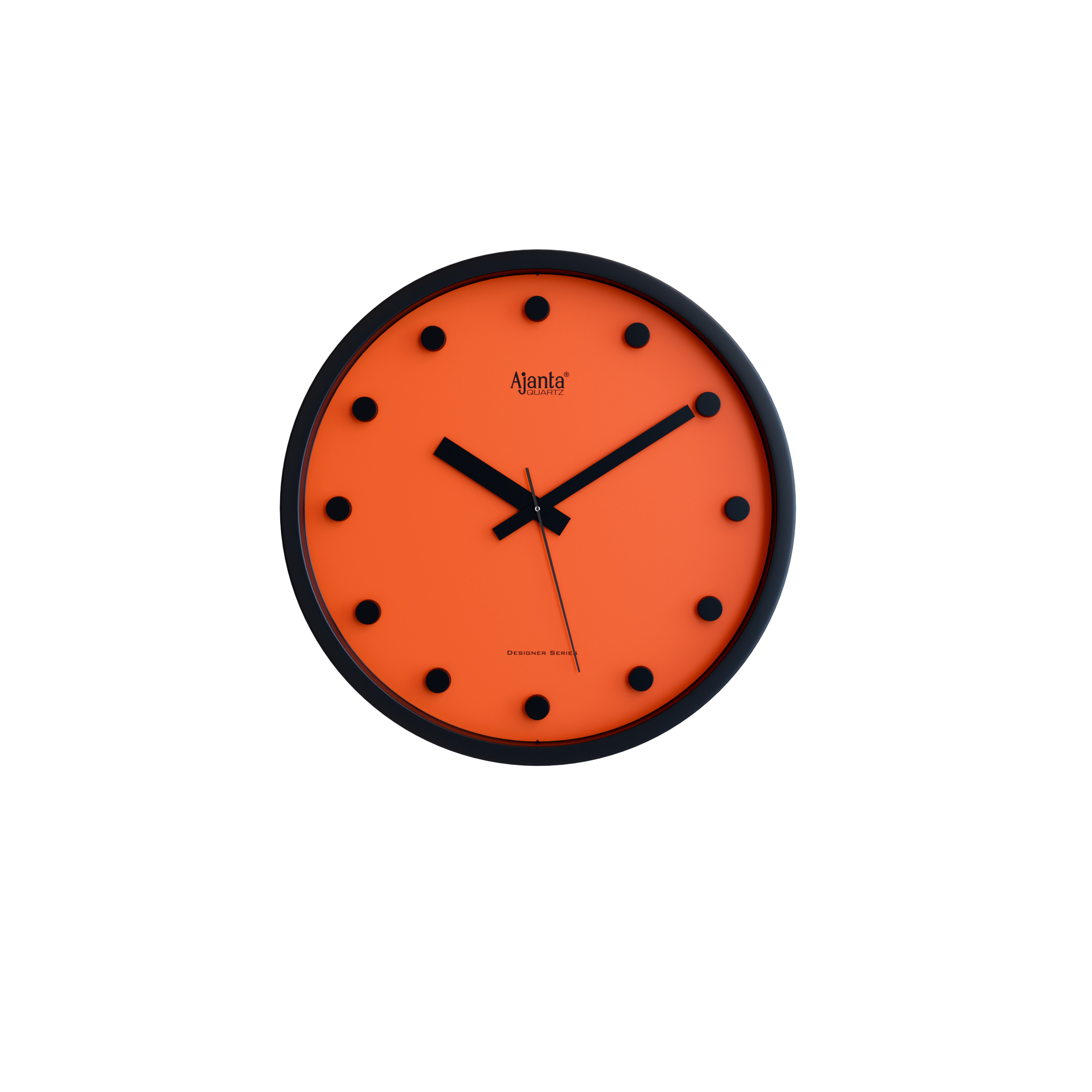 2457-Front-Orange Wall Clock - Designer Clock - 2457 - Orange - Image 1