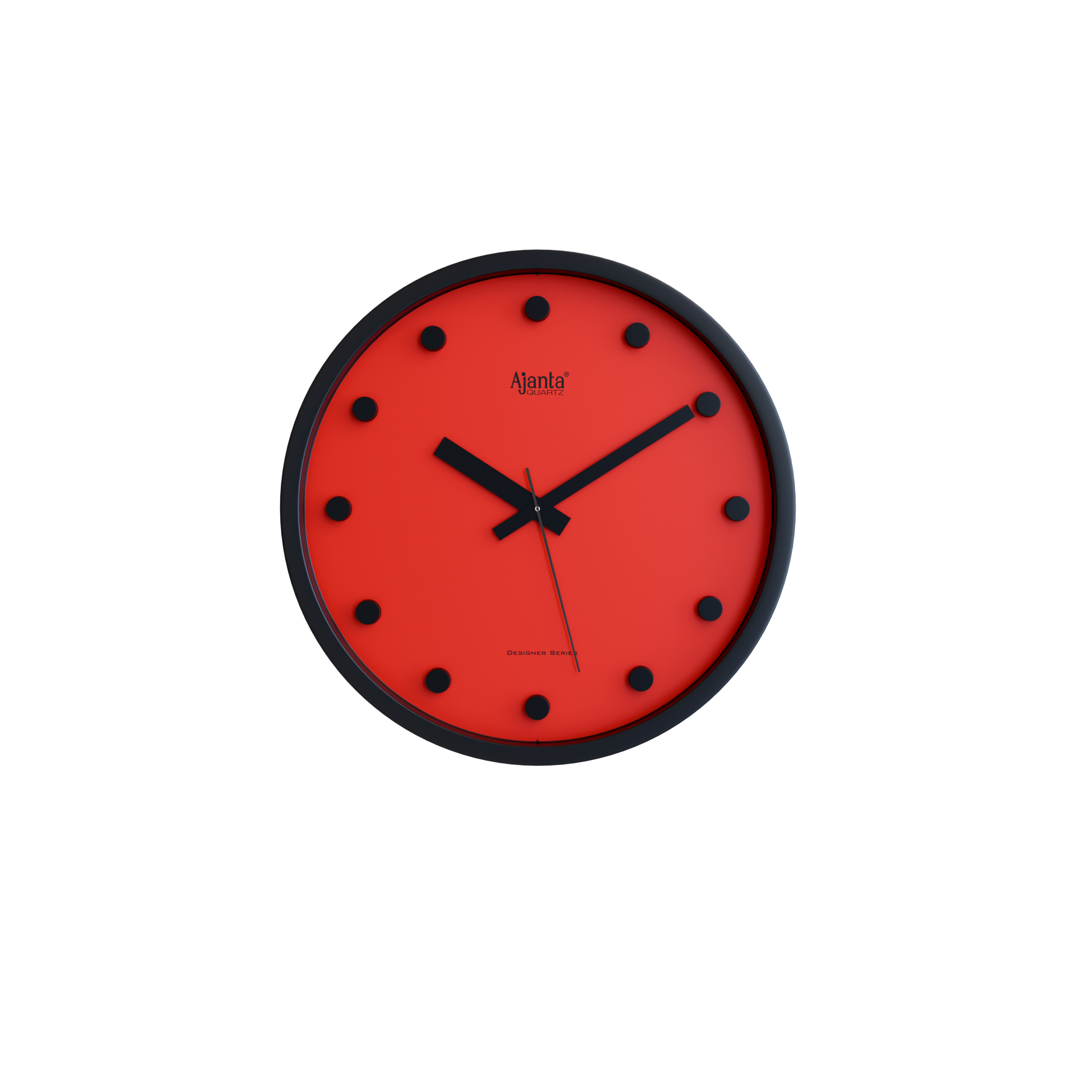 2457-Front-Red Wall Clock - Designer Clock - 2457 - Red - Image 1