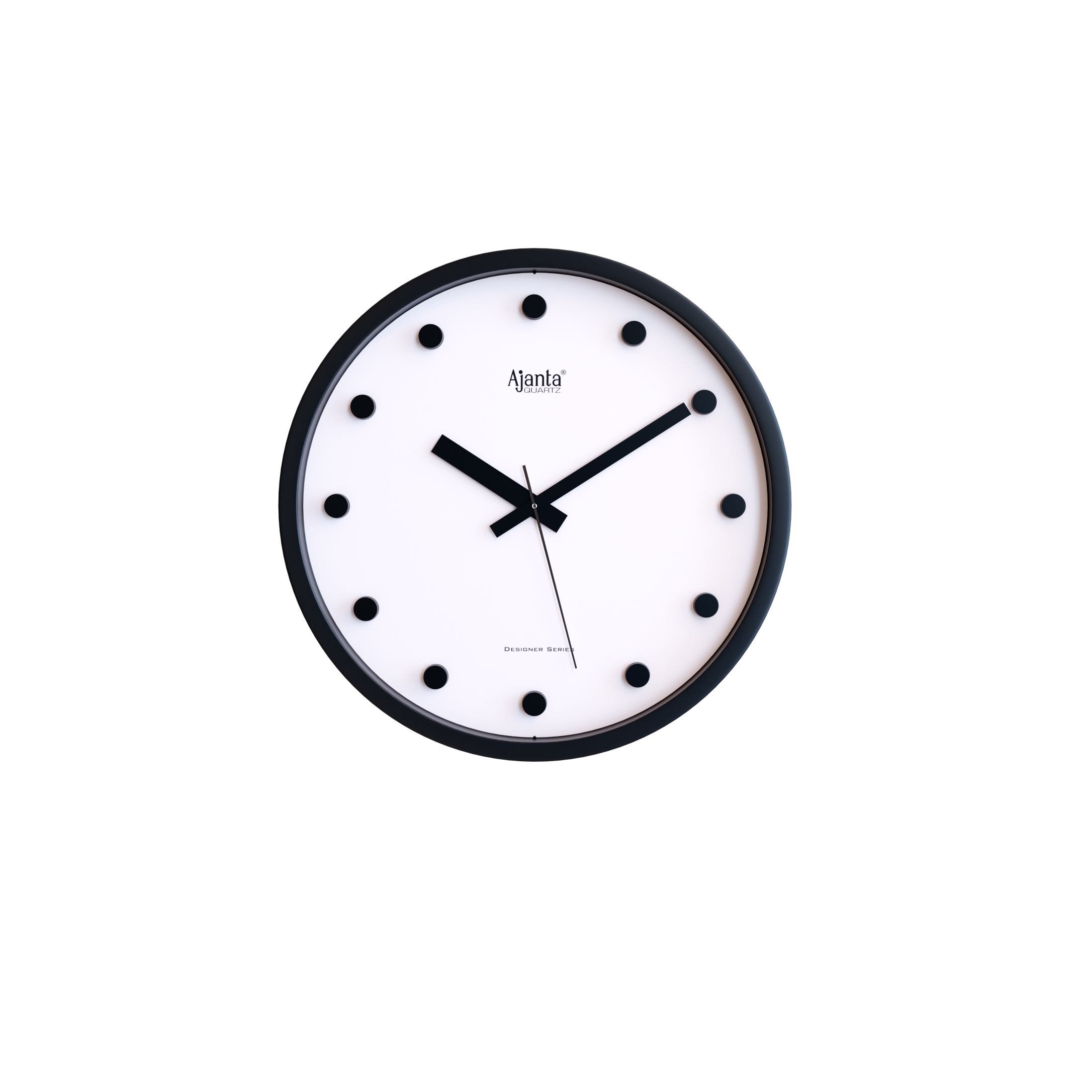 2457-Front-White Wall Clock - Designer Clock - 2457 - White - Image 1