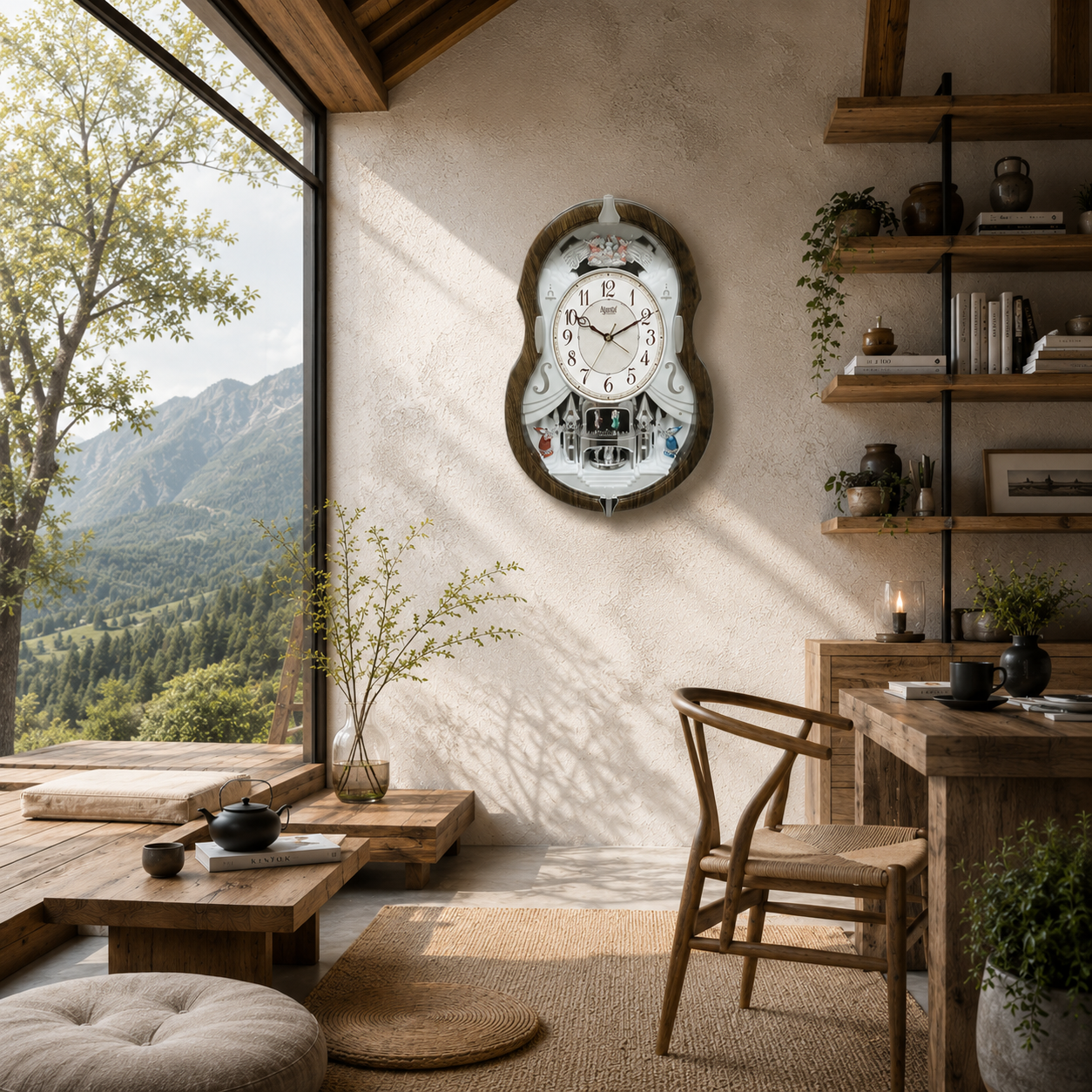 Classic Musical Pendulum Quartz Wall Clock 3427(D)