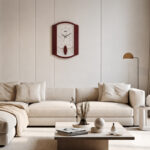 Wall Clock – Classic Musical Pendulum Quartz Wall Clock – Pendulum Clock – 1927 – Red