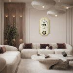 Wall Clock – Classic Musical Pendulum Quartz Wall Clock – Pendulum Clock – 427 – Ivory