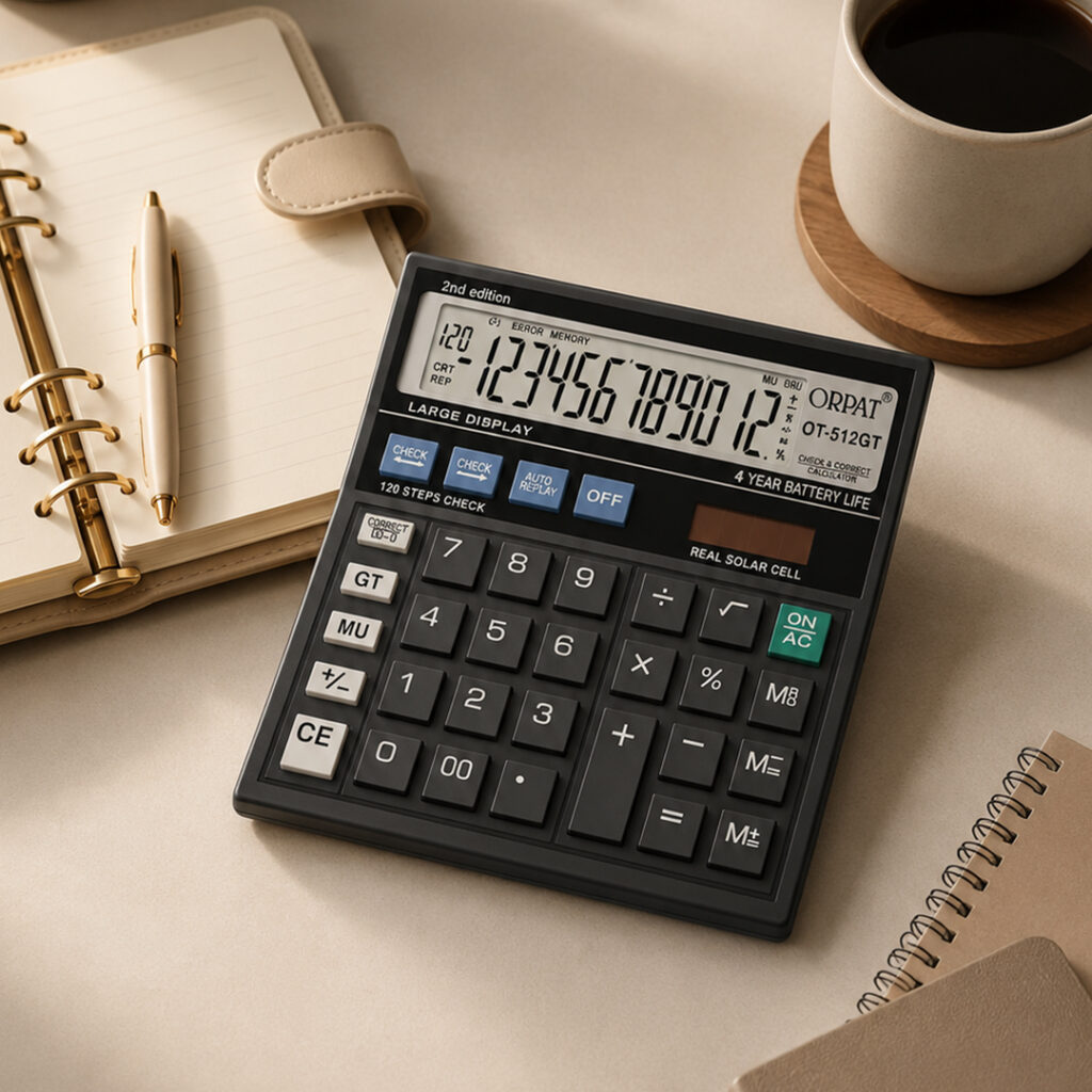 Check & Correct Desktop Calculator OT-512GT — Black