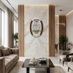 Classic Musical Pendulum Quartz Wall Clock -  3527 - New Pearl White