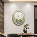 Classic Musical Pendulum Quartz Wall Clock with Decorative Diamonds - 3127 - Golden