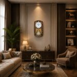 Classic Musical Pendulum Quartz Wall Clock with Decorative Diamonds – 3227 – Brown