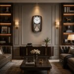 Classic Musical Pendulum Quartz Wall Clock with Decorative Diamonds – 3227 – Silver