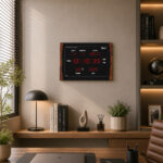 Digital Calendar Wall Clock -DC 037-MAHOGANY