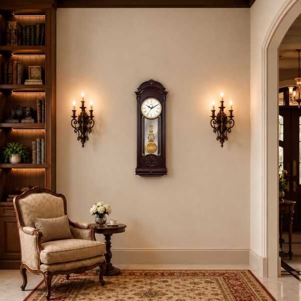 Grandfather Series Rhythmic Pendulum Clock - GF - 157 Mahogany
