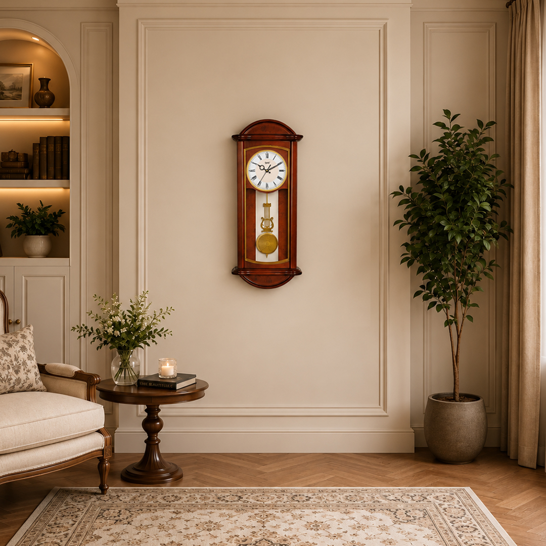 Grandfather-Series-Rhythmic-Pendulum-Clock-–-GF-8197-–-Brown Grandfather Series Rhythmic Pendulum Clock - GF-8197 - Brown - Image 1