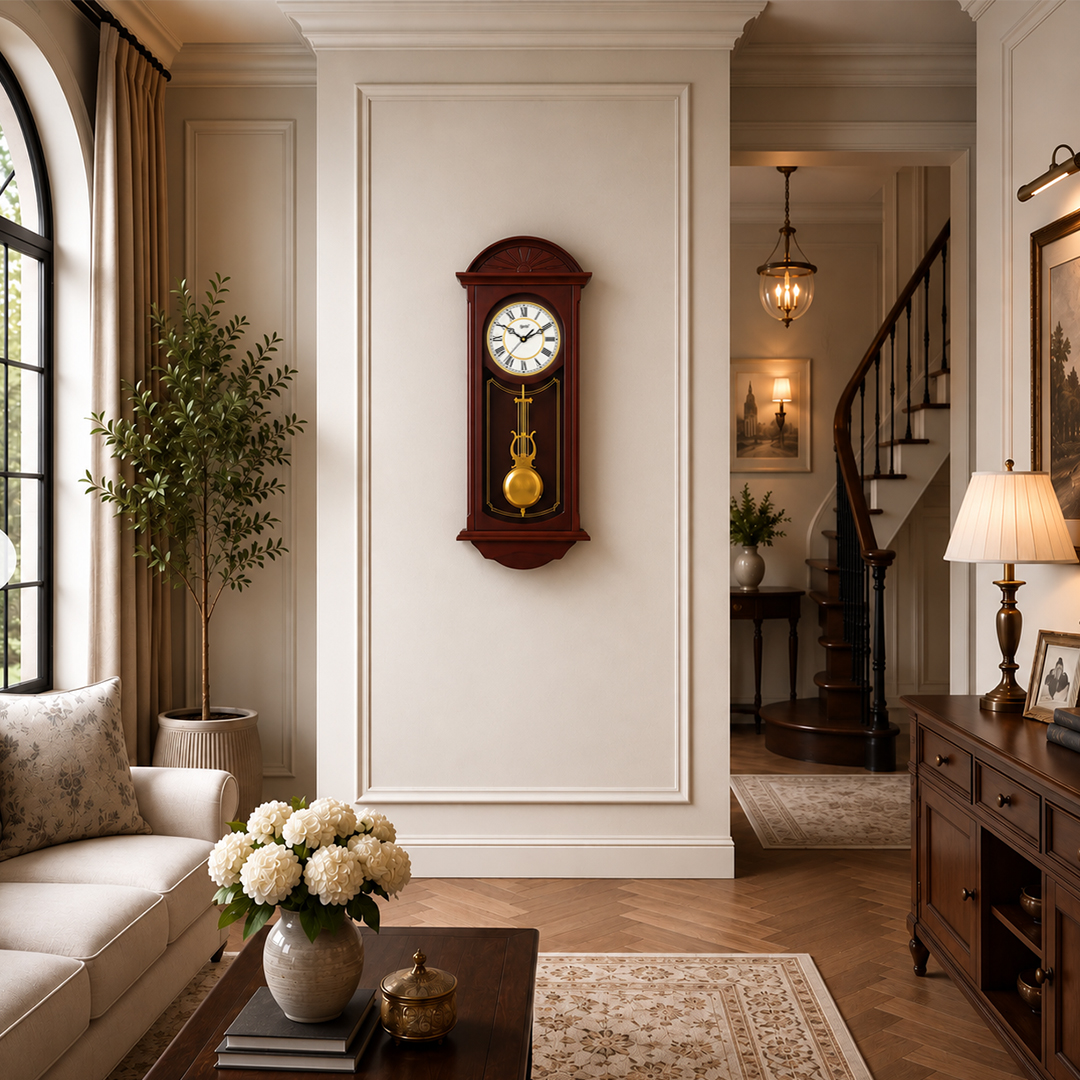 Grandfather Series Rhythmic Pendulum Clock - GF - 187 Maple Wood