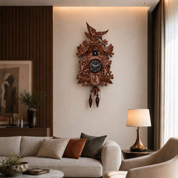 Hand Crafted Cuckoo Clock – Cuckoo 007 – Brown (1)