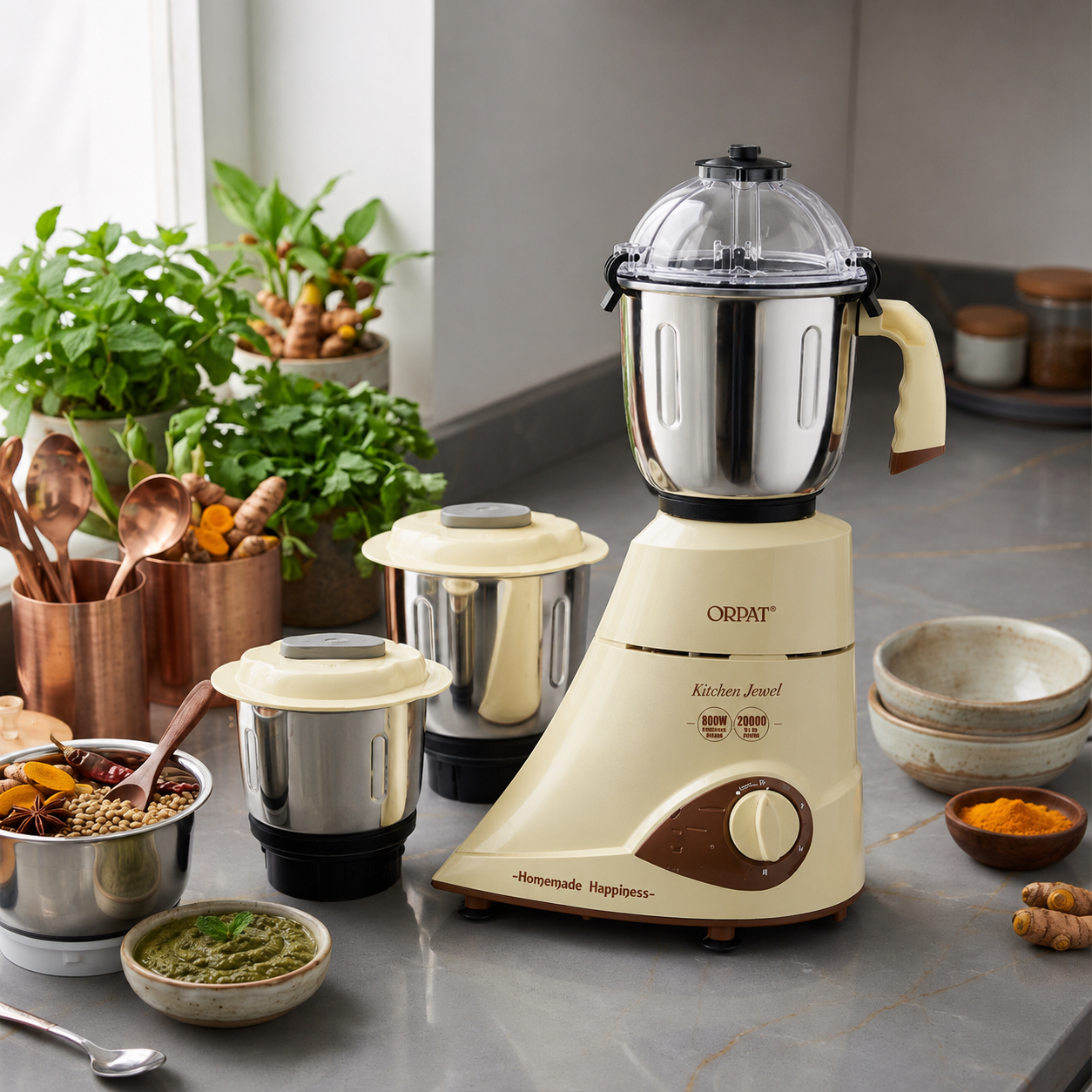 Mixer Grinder – 800 W – Kitchen Jewel – Ivory Mixer Grinder - 800 W - Kitchen Jewel - Ivory - Image 1
