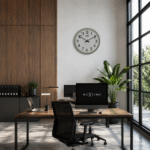 Office Wall Clock 697 White