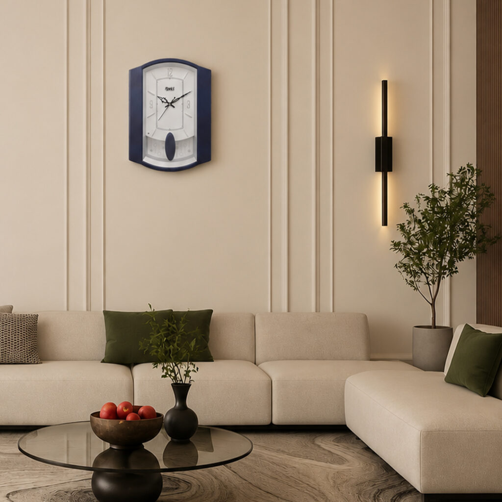 Wall Clock – Classic Musical Pendulum Quartz Wall Clock – Pendulum Clock – 1927 – Blue