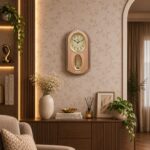 Wall Clock – Classic Musical Pendulum Quartz Wall Clock – Pendulum Clock – 4227 – Golden