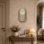 Wall Clock – Classic Musical Pendulum Quartz Wall Clock – Pendulum Clock – 4227 – Pink