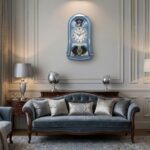 Wall Clock – Classic Musical Pendulum Quartz Wall Clock – Pendulum Clock – 4627 – Blue (1)