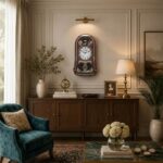Wall Clock – Classic Musical Pendulum Quartz Wall Clock – Pendulum Clock – 4627 – Brown (1)