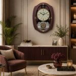 Wall Clock – Classic Musical Pendulum Quartz Wall Clock – Pendulum Clock – 6427 – Brown (1)