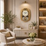 Wall Clock – Classic Musical Pendulum Quartz Wall Clock – Pendulum Clock – 6427 – Golden (1)