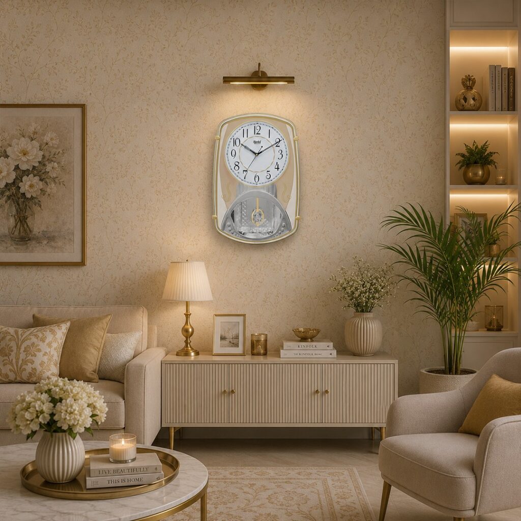 Wall-Clock-–-Classic-Musical-Pendulum-Quartz-Wall-Clock-–-Pendulum-Clock-with-Decorative-Daimonds-–-2027-–-Golden