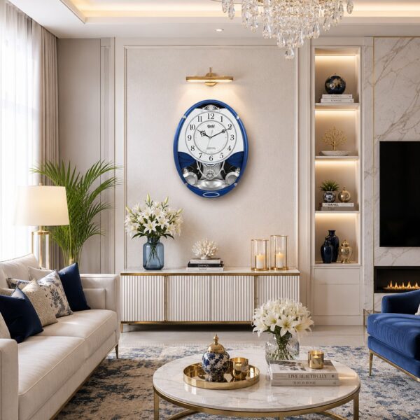 Wall-Clock-–-Classic-Musical-Pendulum-Quartz-Wall-Clock-–-Pendulum-Clock-with-Decorative-Daimonds-–-3927-–-Blue