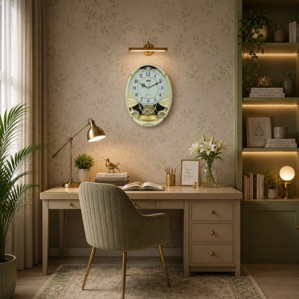 Wall-Clock-–-Classic-Musical-Pendulum-Quartz-Wall-Clock-–-Pendulum-Clock-with-Decorative-Daimonds-–-3927-–-Ivory