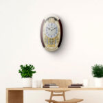 Wall Clock - Classic Musical Pendulum Quartz Wall Clock - Pendulum Clock with Swarovski Elements  - 3527 - Ivory - Image 3