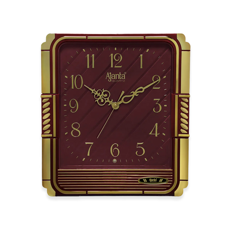 Wall Clock - Classic Musical Quartz Wall Clock - Plain Musical Clock  - 257 - Red