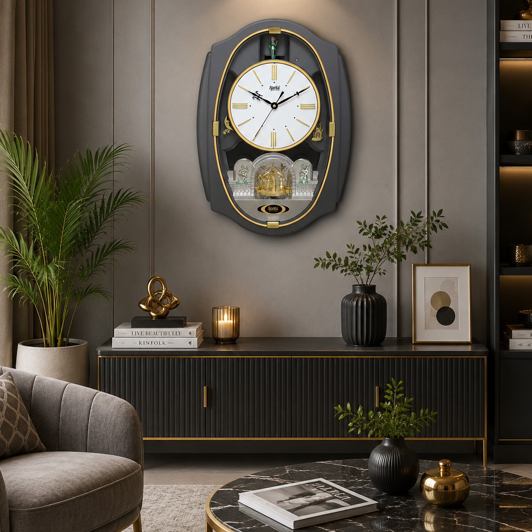 6427 Gun Metal Musical Pendulum Clock | Orpat