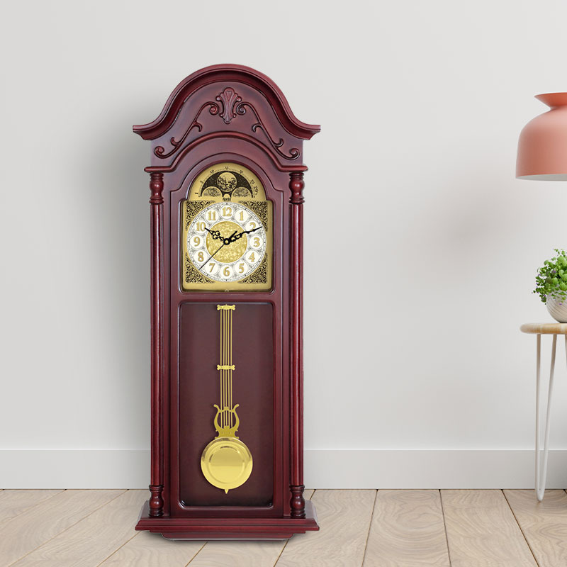 Grandfather Series Rhythmic Pendulum Rose wood Clock
