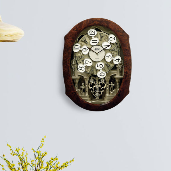 Wall clock magic moments musical pendulum quartz wall clock with swarovski diamonds clock