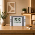 Wall Clock – Desktop Display – LCD Clock – Calendar Clock – LCD 135 – SILVER