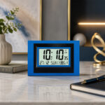 Wall Clock - Desktop Display - LCD Clock - Calendar Clock  - LCD 145 - BLUE - Image 2