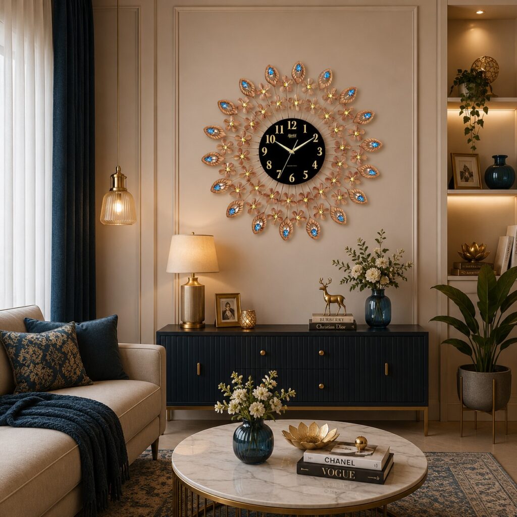 Wall Clock – Designer Clock – DS-467 – golden