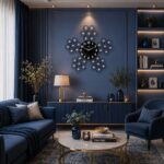 Wall Clock – Designer Clock – DS-357 – Metallic blue