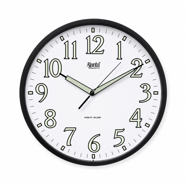 Wall Clock - Night Glow Clock  - 1017 - Black