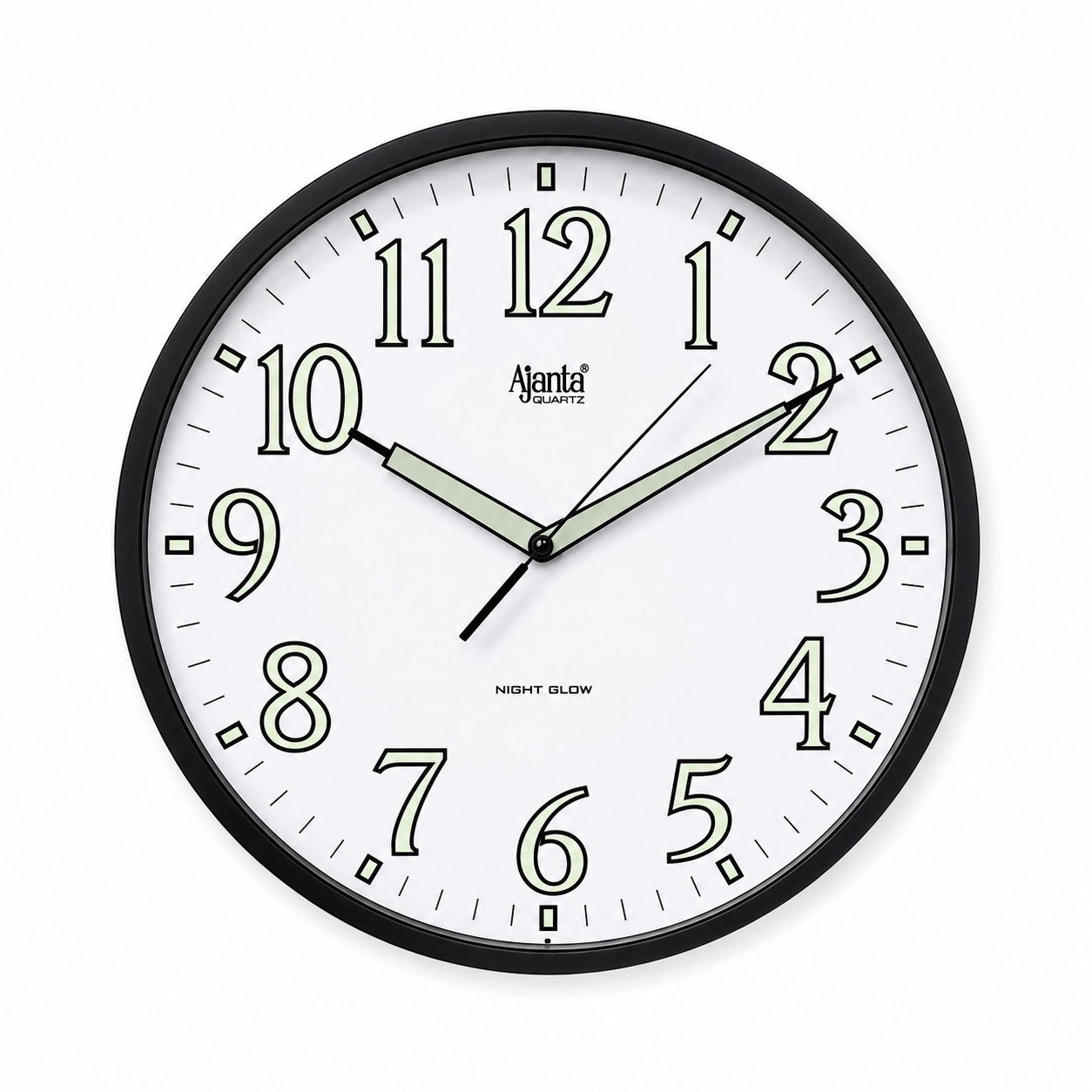 1017_Front Angle Wall Clock - Night Glow Clock - 1017 - Black - Image 1