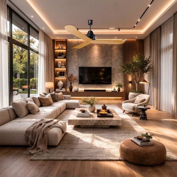 Luxury BLDC Ocean Breeze Plus Ceiling Fan With Remote (Birch Wood)