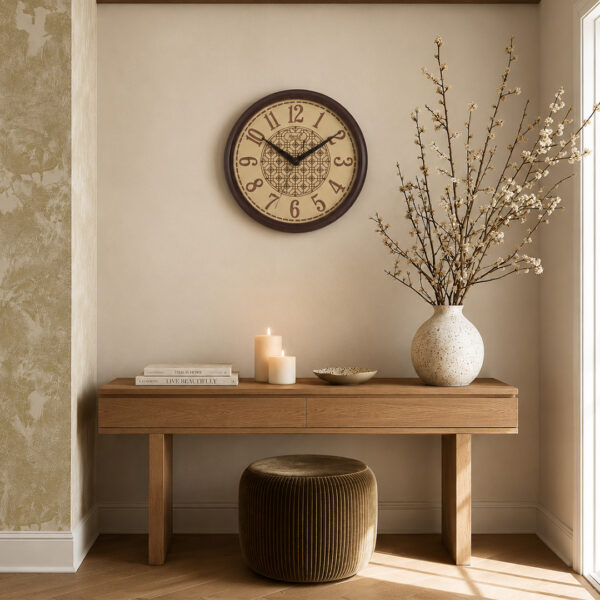 Designer Wall Clock  - 9137  - Oak wood