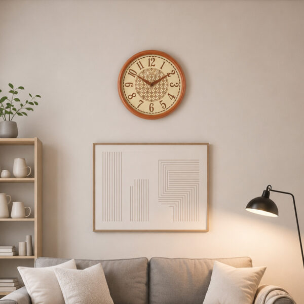Designer Wall Clock  - 9137  - Teak wood