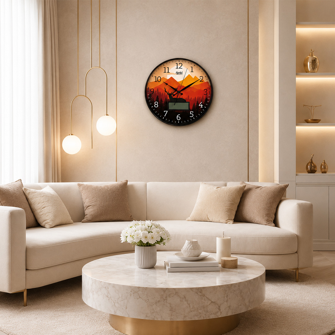 Designer Wall Clock  - 6097  - Black