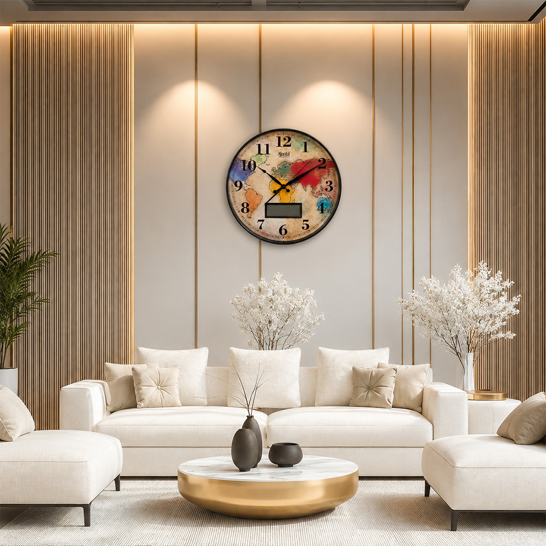 Designer Wall Clock  - 6097  - Brown