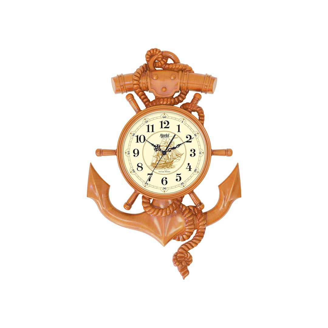 9037 FRONT TEAK WOOD IMGL3098 QQQ 28 02 2024 Wall Clock - Vintage series Clock - 9037 - Teak wood - Image 1