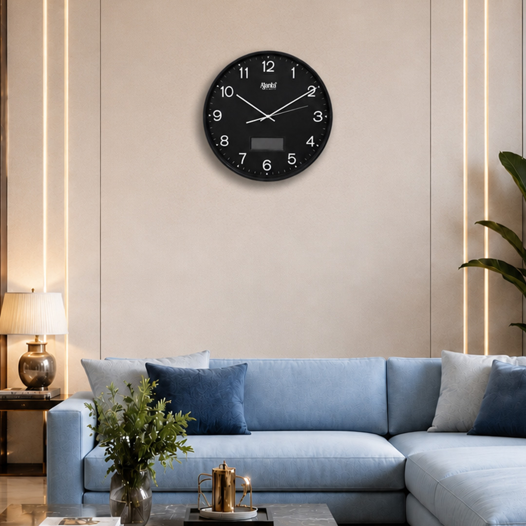 Wall Clock - Home Decore Clock - 9167 - Black