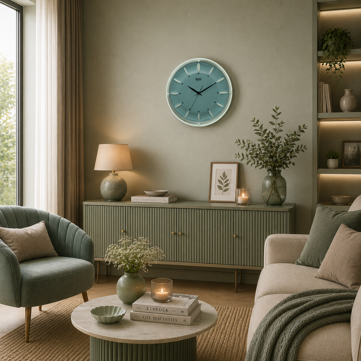 Wall Clock – Designer Clock -2037 -Copel Green